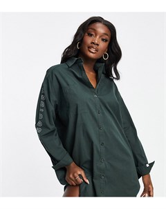 Платье рубашка в стиле oversized цвета хаки Missguided tall