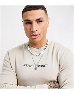 Бежевый свитшот с принтом логотипа от комплекта ASOS Dark Future Asos design