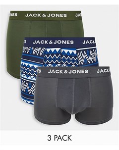 Набор из 3 разноцветных боксеров брифов из микрофибры Jack & jones