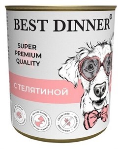 Консервы Super Premium Мясные деликатесы для щенков и юниоров 340 г Телятина Best dinner