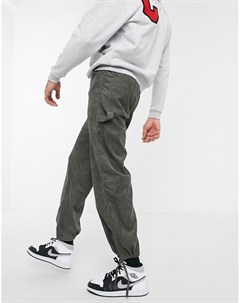Свободные вельветовые брюки цвета хаки Asos design