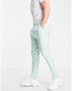 Мятно зеленые классические брюки суженного книзу кроя изо льна Asos design