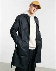 Черный однобортный тренч на кнопках Asos design