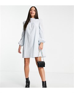 Голубое свободное платье с вышивкой ришелье Missguided tall