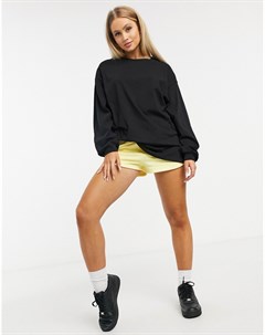 Черный oversized лонгслив с манжетами Asos design