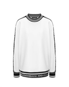 Хлопковый пуловер с логотипом бренда Dolce&gabbana