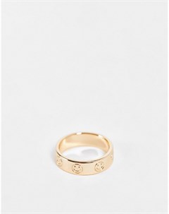 Золотистое кольцо со смайликами Asos design