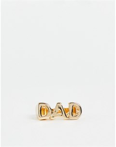 Золотистое кольцо с надписью Dad Asos design