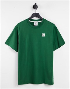Зеленая футболка с логотипом нашивкой эксклюзивно для ASOS Lacoste