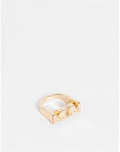 Золотистое кольцо со словом Mum Asos design