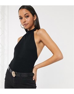 Боди халтер в рубчик черного цвета ASOS DESIGN Tall Asos tall