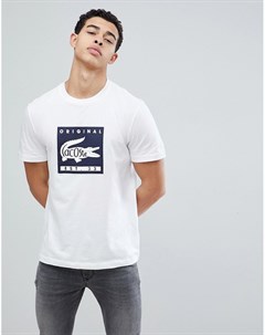 Белая футболка с логотипом крокодилом Lacoste
