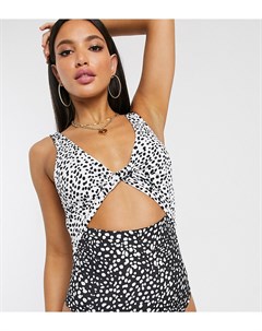 Монохромный слитный купальник из переработанных материалов ASOS DESIGN Asos tall