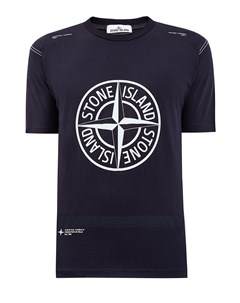 Футболка из джерси с контрастным макро принтом Stone island