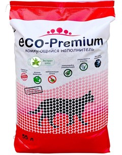 Наполнитель Eco Premium Алоэ древесный комкующийся с ароматом алое для кошек 55 л 20 2 кг Eco-premium