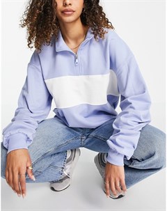 Свитшот колор блок в стиле oversized с короткой молнией Asos design