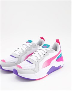 Бело серые с розовым кроссовки X Ray Fantastic Plastic Puma