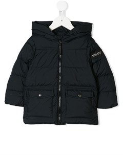 Дутое пальто с фирменной нашивкой на рукаве Woolrich kids