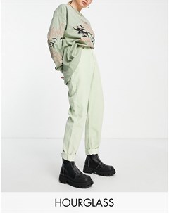 Свободные вельветовые джинсы яблочно зеленого цвета с завышенной талией в винтажном стиле Hourglass Asos design