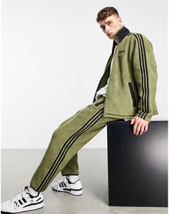 Спортивные штаны из искусственного меха цвета хаки SPRT Adidas originals