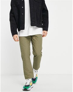 Зауженные стеганые брюки карго цвета хаки Topman