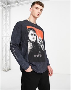 Черный лонгслив в стиле oversized с принтом The Lost Boys Topman