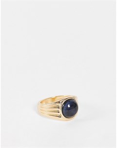 Золотистое кольцо с искусственным камнем Asos design