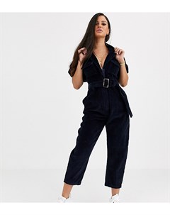 Вельветовый комбинезон с ремнем и суженными книзу штанинами ASOS DESIGN Petite Asos petite