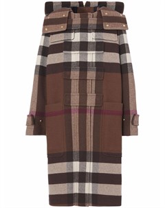 Клетчатый дафлкот со съемным капюшоном Burberry