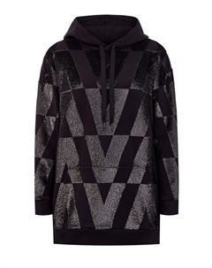 Худи oversize с узором Optical из мерцающих пайеток Valentino