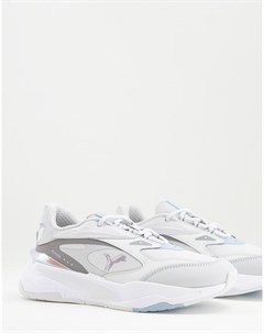 Бело розовые однотонные кроссовки RS Fast Puma