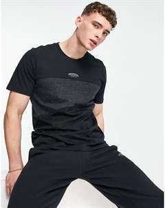 Черная футболка с контрастной тканевой вставкой RYV Adidas originals