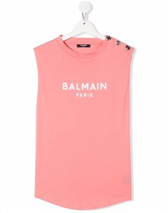 Топ с пуговицами и логотипом Balmain kids