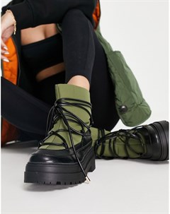 Ботинки для холодной погоды на толстой подошве цвета хаки Albie Asos design