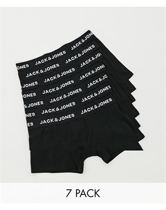 Набор из 7 пар черных боксеров брифов с фирменной лентой Jack & jones