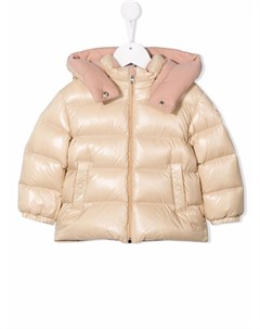 Пуховик с эффектом металлик и капюшоном Moncler enfant