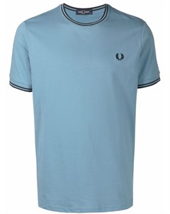 Футболка с отделкой в полоску и логотипом Fred perry