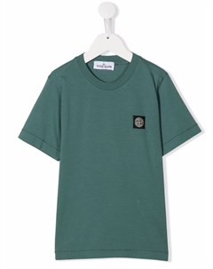 Футболка с нашивкой логотипом Stone island junior