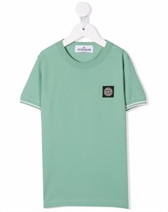 Футболка с нашивкой логотипом Stone island junior