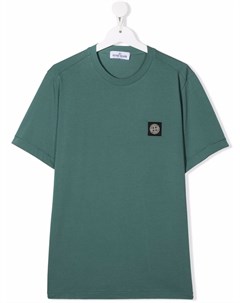 Футболка с нашивкой логотипом Stone island junior