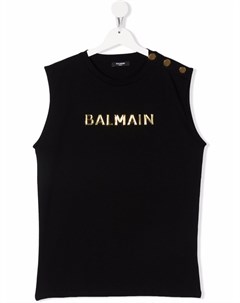 Топ с тисненым логотипом Balmain kids