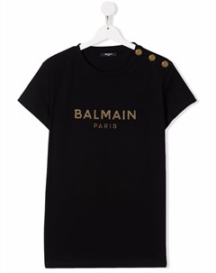 Футболка со стразами Balmain kids