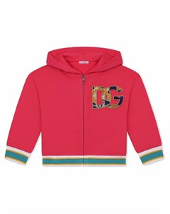 Худи на молнии с нашивкой логотипом Dolce & gabbana kids