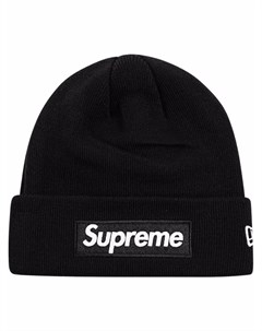 Шапка бини с логотипом из коллаборации с New Era Supreme