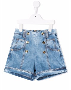 Джинсовые шорты на молнии Balmain kids