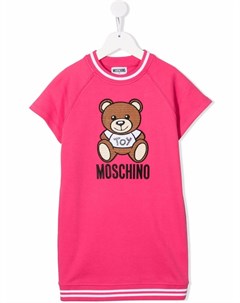 Платье толстовка с короткими рукавами и логотипом Teddy Moschino kids