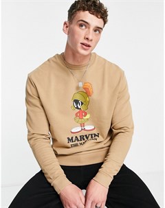 Свитшот коричневого цвета с принтом из Луни Тюнз Asos design