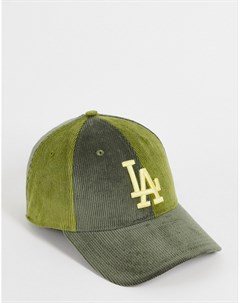 Зеленая кепка из вельвета в рубчик MLB 9Forty LA Dodgers New era