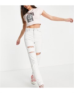 Супервыбеленные джинсы в винтажном стиле со рваной отделкой Topshop tall