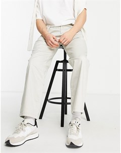 Свободные брюки чиносы бежевого цвета из органического хлопка Selected homme